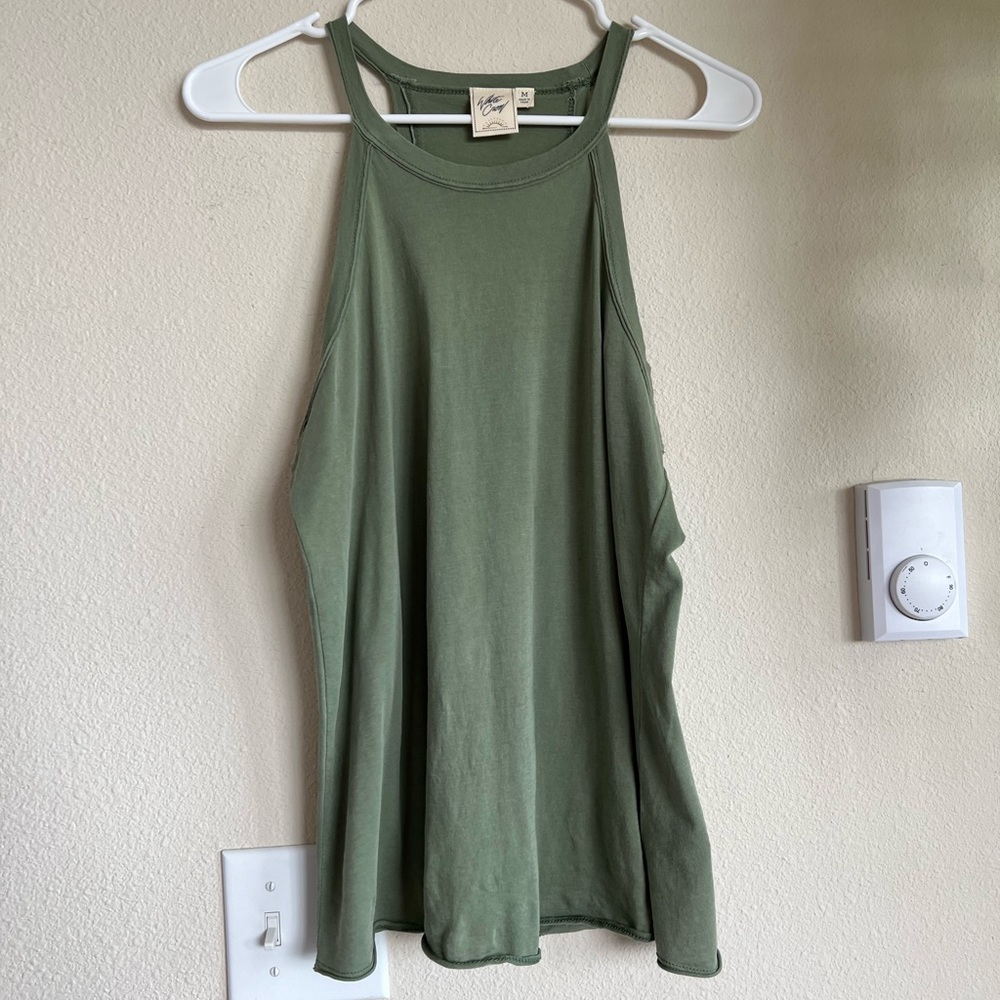 Womens green racerback tank top